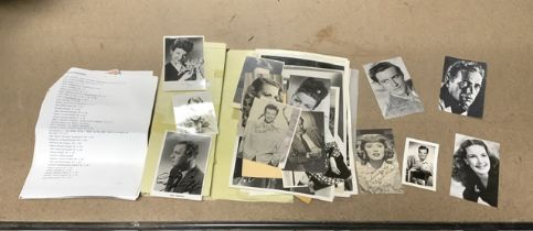 QUANTITY OF BLACK AND WHITE PHOTOGRAPHS OF THE STARS, SOME SIGNED INCLUDES RICHARD ATTENBOROUGH,
