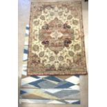 TWO RUGS ONE VINTAGE ONE OTHER BY CHAMPO; 152 X 113CM