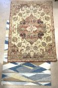 TWO RUGS ONE VINTAGE ONE OTHER BY CHAMPO; 152 X 113CM