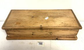 VICTORIAN PINE BOX; 50 X 22CM