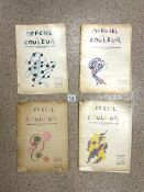 FOUR COPIES OF VINTAGE FRENCH OFFICIEL DE LA COULEUR FASHION CATALOGUES. 1954-56, INCLUDING DESIGNS,