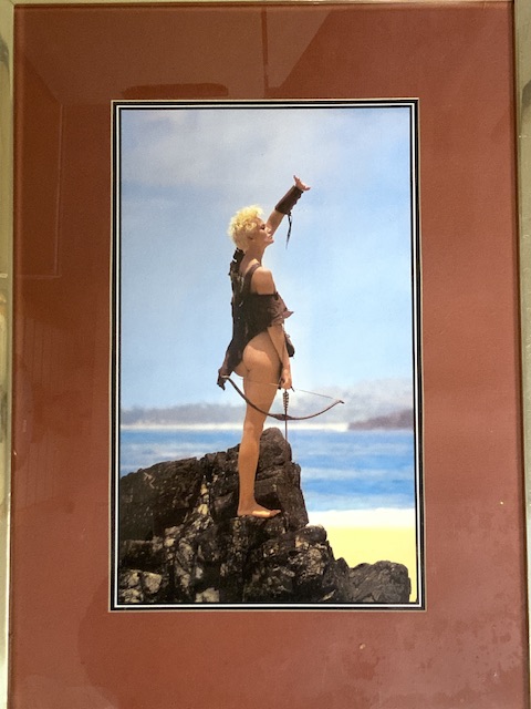 THREE FRAMED AND GLAZED PHOTOGRAPHS OF A LADY WITH A BOW AND ARROW; 45 X 60CM - Image 2 of 5