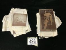 A QUANTITY OF VINTAGE COPPER PLATE EROTICA SLIDES DEPICTING VARIOUS POSITIONS