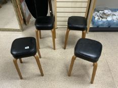 FOUR MATCHING VINTAGE STOOLS