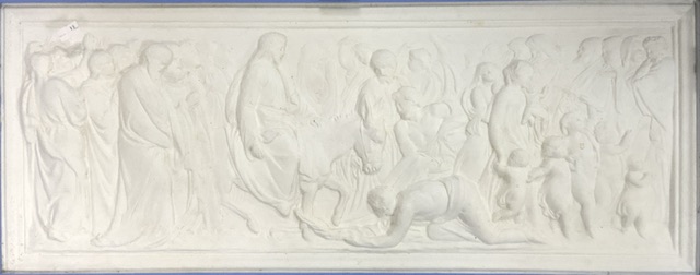 CLASSICAL SCENE PLASTER PLAQUE FRAMED AND GLAZED 80 X 42CM - Image 2 of 4