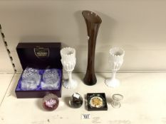MIXED GLASSWARE INCLUDES WATFORD GLASS, BOHEMIA GLASS AND VICTORIAN GLASS
