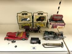VINTAGE DIE CAST VEHICLES, FRANKLIN MINT, LLEDO AND ATLAS EDITIONS WITH A SET OF BRASS FISHING
