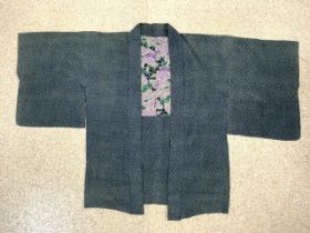 JAPANESE GREEN SILK KIMONO