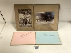 1933 ILLUSTRATED & AUTOGRAPHED ALBUM WITH DRAWINGS AND TWO VICTORIAN PHOTOGRAPHS PRESENTED TO