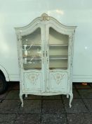 FRENCH LOUIS STYLE DISPLAY CABINET (MISSING GLASS TO DOOR); 184 X 112CM