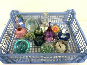 MIXED ART GLASS PAPERWEIGHTS INCLUDES CNG CAITHNESS AND MORE