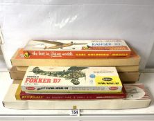 MIXED VINTAGE BOXED MODEL AIRCRAFTS, GUILLOW'S, KEIL KRAFT AND MORE