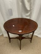 EDWADIAN OVAL SIDE TABLE IN MAHOGANY WITH BOXWOOD INLAY
