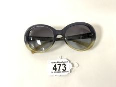 A PAIR OF CHANEL 5156 SUNGLASSES; TWO TONE FRAMES AND ARMS GREY FADING TO TRANSPARENT