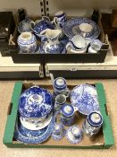 MIXED BLUE AND WHITE CHINA, INCLUDES GEORGE JONES, SPODE, MIDDLEPORT AND MORE