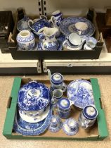 MIXED BLUE AND WHITE CHINA, INCLUDES GEORGE JONES, SPODE, MIDDLEPORT AND MORE