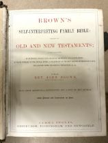 BROWN'S SELF-INTERPRETING FAMILY BIBLE OLD AND NEW TESTAMENTS WITH PORTRAIT AND ILLUSTRATIONS ON