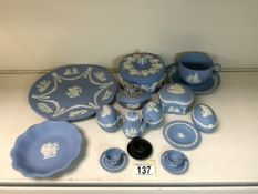 VINTAGE WEDGWOOD BLUE JASPERWARE