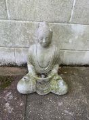 CONCRETE SEATED BUDDHA; 47CM