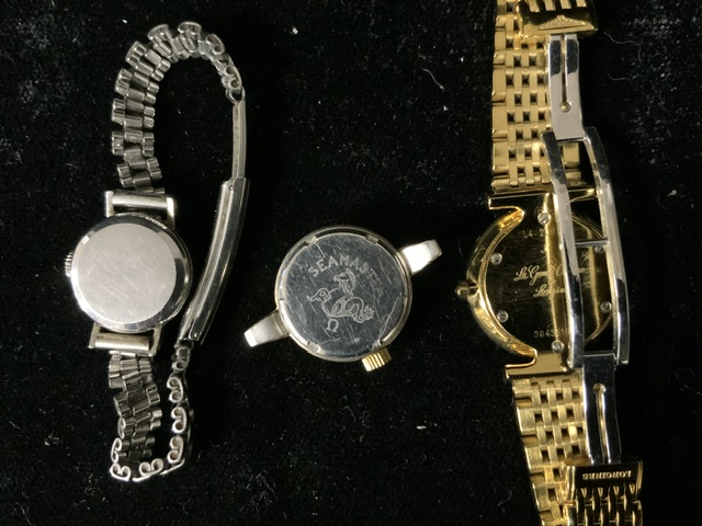 AN OMEGA SEAMASTER SWISS MADE WRISTWATCH (MISSING STRAP), A LONGINES LADIES WRISTWATCH AND AN - Image 3 of 4