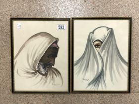 TWO SIGNED WATERCOLOURS; BOTH FRAMED AND GLAZED; 36 X 28CM