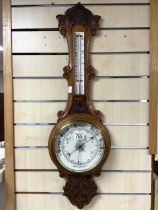 VINTAGE ANEROID BAROMETER / THERMOMETER A/F