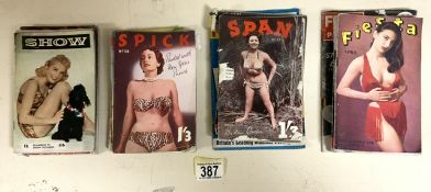 ADULT MAGAZINES SIX SPAN, 4 X CARNIVAL, 2 X SHOW, 3 X BEAUTIFUL BRITONS, 2 X SPICK, 2 X FILM AND T.