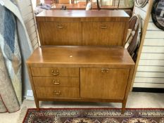 TWO MATCHING VINTAGE RETRO DRINKS CABINET WITH A SIDEBOARD; LARGEST 114 X 40CM
