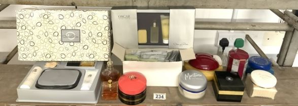 MIXED PERFUME BOTTLES AND BODY CREME INCLUDES PANTHERE DE CARTIER, CHRISTIAN DIOR, CHANEL, YVES