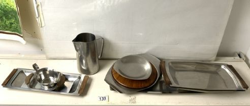 MIXED RETRO STAINLESS STEEL TRAYS MADE IN DENMARK AND MORE