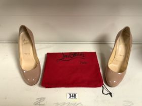 GENUINE PAIR OF CHRISTIAN LOUBOUTIN SHOES WITH DUST BAG AND WORN ONCE; SIZE 38