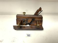 ANTIQUE WOOD AND BRASS MOULDING PLANE