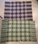 TWO VINTAGE BLANKETS MEASURING 221cm x 185cm and 218cm x 163cm.