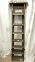 VINTAGE WOODEN STEP LADDER; 195CM