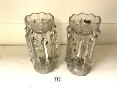 PAIR OF CUT GLASS LUSTRES A/F