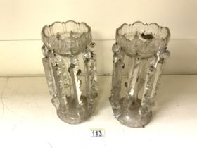 PAIR OF CUT GLASS LUSTRES A/F