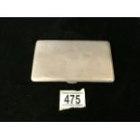 A STERLING SILVER CIGARETTE CASE; BIRMINGHAM 1920; RECTANGULAR FORM; ENGINE-TURNED DECORATION;