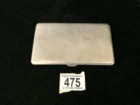 A STERLING SILVER CIGARETTE CASE; BIRMINGHAM 1920; RECTANGULAR FORM; ENGINE-TURNED DECORATION;