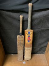 TWO VINTAGE CRICKET BATS, LILLYWHITE FROWD AND CLIPPER