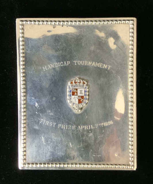 GOLF INTEREST; ST ANDREWS GOLF CLUB; A VICTORIAN STERLING SILVER CIGARETTE BOX; INCUSE STAMPED ' - Image 2 of 7