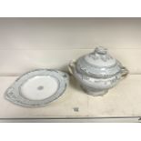 VICTORIAN CHERBOURG W.B. LARGE TUREEN AND MEAT PLATE