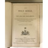 VICTORIAN HOLY BIBLE OLD AND NEW TESTAMENTS DATED 1873