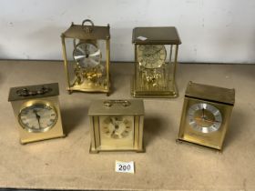 VINTAGE BRASS CLOCKS, METAMEC, KUNDO, ACTIM AND MORE