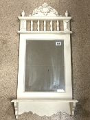 ORNATE PAINTED WALL MIRROR 92 X 43CM