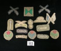 A QUANTITY OF MILITARY CLOTH BADGES, INCLUDING; GRENADIER GUARDS, 55TH (WST LANCASHIRE) DIVISION AND