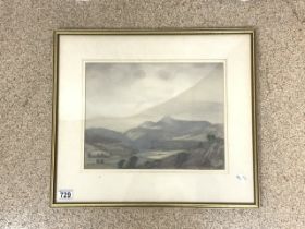 WILLIAM T WOOD R.W.S. (1947) WATERCOLOUR DRAWING LAKE DISTRICT SCENE 53 X 46CM