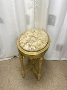 VINTAGE GILDED OVAL OCCASSIONAL TABLE WITH MARBLE TOP