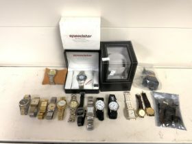 QUANTITY OF MIXED WATCHES, FOSSIL, ROTARY, SOFTEC, LIMIT, SEKONDA, LORUS, SPEEDSTER AND A ROTING