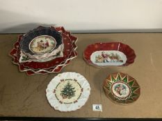 VILLEROY & BOCH CERAMIC CHRISTMAS PLATES AND SALVERS