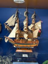 TWO MODEL SHIPS HMS VICTORY AND HMS BOUNTY